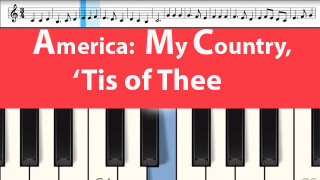 Learn_Song_America_My_Country_Tis_of_Thee_melody_arranaged_by_Zebrakeys