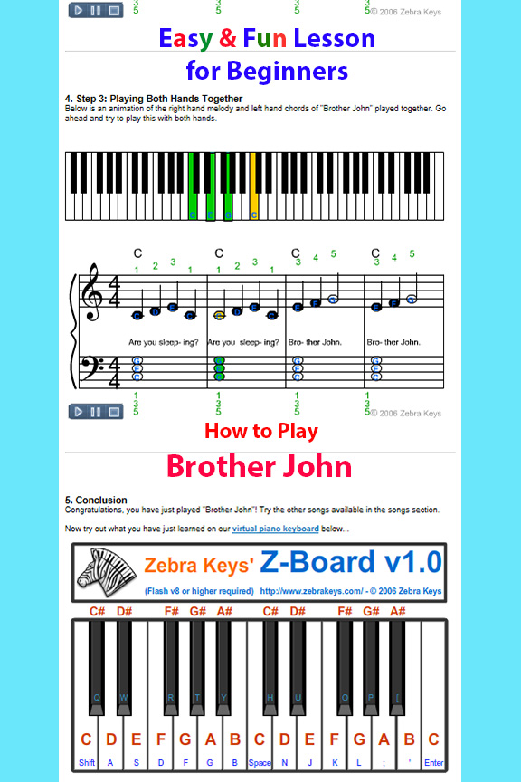 How to Play Brother John and Virtual Piano.1