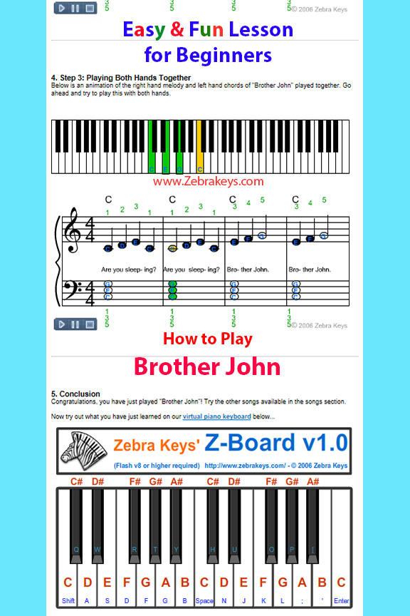 How to Play Brother John and Virtual Piano.2